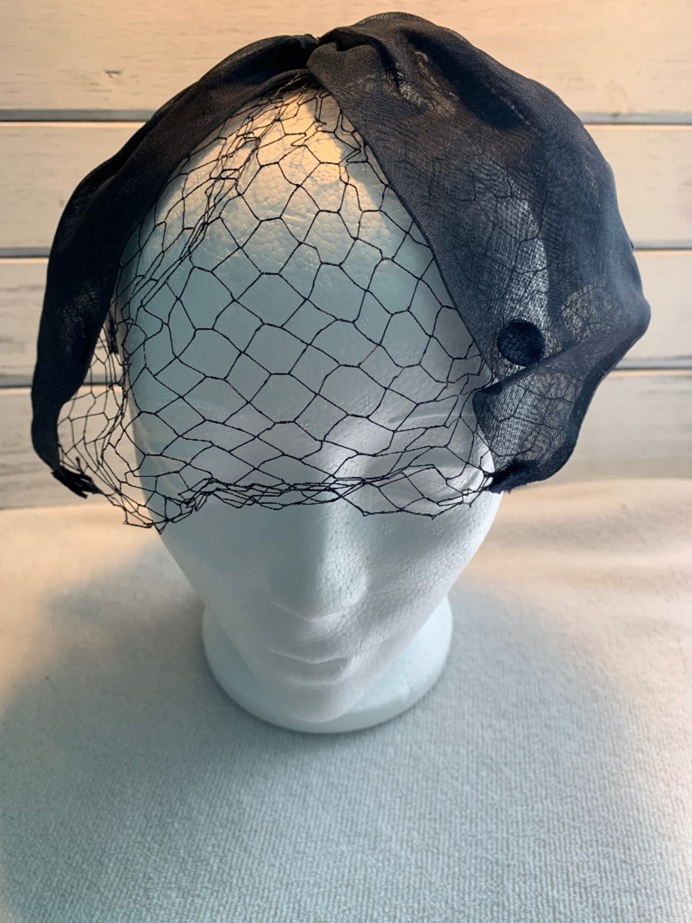 Vintage‎ Lenore Marshall New York Black Veil Fascinator Cocktail Hat